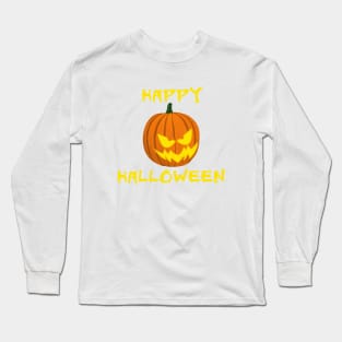 Happy Halloween Scary Smile Jack O Lantern Long Sleeve T-Shirt